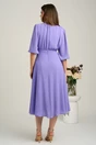 Rochie DY Fashion midi lila in clos din voal cu accesorii pe umeri, 2, dyfashion.ro