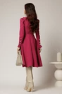 Rochie DY Fashion midi magenta cu nasturi si volanase la bust, 2, dyfashion.ro