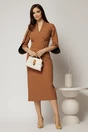 Rochie DY Fashion midi maro conica cu decolteu petrecut si maneci lalea, 3, dyfashion.ro