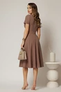 Rochie DY Fashion midi maro cu decolteu in V si curea in talie, 2, dyfashion.ro