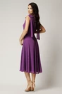 Rochie DY Fashion midi mov din voal in clos cu funde la umeri, 2, dyfashion.ro