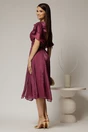 Rochie DY Fashion midi mov pruna cu manecile suprapuse si decolteu petrecut, 2, dyfashion.ro