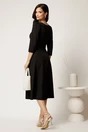Rochie DY Fashion midi neagra in clos cu perle la decolteu, 3, dyfashion.ro