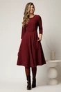 Rochie DY Fashion midi office bordo din stofa, 3, dyfashion.ro