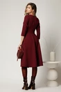 Rochie DY Fashion midi office bordo din stofa, 2, dyfashion.ro