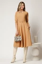 Rochie DY Fashion midi office camel din stofa, 3, dyfashion.ro