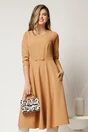 Rochie DY Fashion midi office camel din stofa, 1, dyfashion.ro