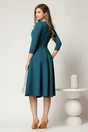 Rochie DY Fashion midi office turcoaz din stofa, 2, dyfashion.ro