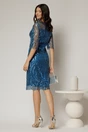 Rochie DY Fashion midi turcoaz din paiete si margele elegante, 2, dyfashion.ro