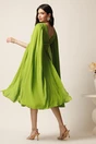 Rochie DY Fashion midi verde crud din voal in clos cu nasturi si maneci ample, 2, dyfashion.ro