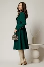 Rochie DY Fashion midi verde cu nasturi si volanase la bust, 2, dyfashion.ro