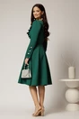 Rochie DY Fashion midi verde cu nasturi si volanase la bust, 2, dyfashion.ro