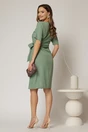 Rochie DY Fashion midi verde cu nod in talie si adaos de viscoza, 2, dyfashion.ro
