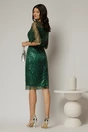 Rochie DY Fashion midi verde din paiete si margele elegante, 2, dyfashion.ro