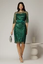 Rochie DY Fashion midi verde din paiete si margele elegante, 3, dyfashion.ro