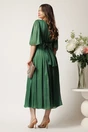 Rochie DY Fashion midi verde din voal in clos cu tull la decolteu si crapatura pe picior, 2, dyfashion.ro