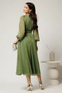 Rochie DY Fashion midi verde fistic din voal in clos cu funda maxi in talie, 2, dyfashion.ro