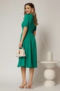 Rochie DY Fashion midi verde in clos din triplu voal cu nasturi la bust si curea in talie, 2, dyfashion.ro