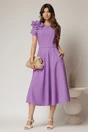 Rochie DY Fashion mov clos cu trandafir la umar si cordon detasabil, 3, dyfashion.ro