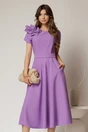 Rochie DY Fashion mov clos cu trandafir la umar si cordon detasabil, 1, dyfashion.ro