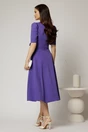 Rochie DY Fashion mov midi cu detaliu floral pe talie si decolteu in V, 2, dyfashion.ro