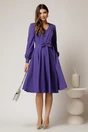 Rochie DY Fashion mov midi cu funda in talie si decolteu V, 3, dyfashion.ro