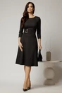 Rochie DY Fashion neagra clos cu detaliu pe talie, 3, dyfashion.ro