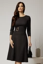 Rochie DY Fashion neagra clos cu detaliu pe talie, 1, dyfashion.ro
