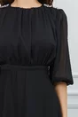 Rochie Dy Fashion neagra cu accesorii stralucitoare pe umeri