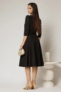 Rochie DY Fashion neagra cu decolteu adanc si fusta plisata, 2, dyfashion.ro
