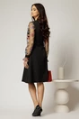 Rochie DY Fashion neagra cu maneci lungi din broderie, 2, dyfashion.ro