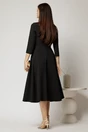 Rochie DY Fashion neagra de ocazie cu decolteu inima si detaliu pe talie, 2, dyfashion.ro