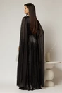 Rochie DY Fashion neagra de ocazie din voal peliculizat cu aplicatii pe umeri, 2, dyfashion.ro