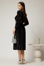 Rochie DY Fashion neagra din catifea cu glitter argintiu, 2, dyfashion.ro