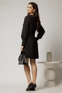 Rochie DY Fashion neagra scurta cu croi cambrat si guler in colturi, 2, dyfashion.ro