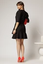 Rochie DY Fashion neagra scurta cu volanase pe fusta si cordon detasabil, 2, dyfashion.ro