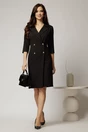 Rochie DY Fashion neagra tip sacou si croi drept, 3, dyfashion.ro