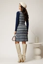 Rochie DY Fashion office din tweed albastra cu imprimeu pepit bleu, 2, dyfashion.ro