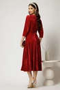 Rochie DY Fashion rosie din catifea cu decolteu adanc si cordon cu aplicatii, 2, dyfashion.ro