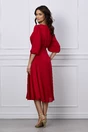 Rochie Dy Fashion rosie din voal satinat cu accesorii pe umeri