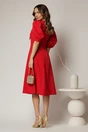 Rochie DY Fashion rosie in clini cu guler ascutit si maneci scurte bufante, 2, dyfashion.ro