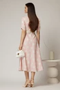 Rochie DY Fashion roz cu buline cu decolteu si maneci petrecute, 2, dyfashion.ro