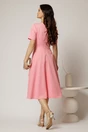 Rochie DY Fashion roz cu funde pe bust si maneci scurte, 2, dyfashion.ro