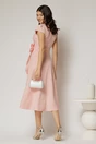 Rochie DY Fashion roz midi cu volanas pe fusta si detaliu amplu foral, 2, dyfashion.ro