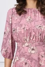 Rochie Dy Fashion roz pudrat cu imprimeu floral