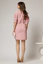 Rochie DY Fashion roz scurta croi cambrat cu maneci cu design atipic, 2, dyfashion.ro