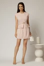 Rochie DY Fashion roz scurta cu peplum si curea in talie, 3, dyfashion.ro