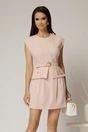 Rochie DY Fashion roz scurta cu peplum si curea in talie, 1, dyfashion.ro