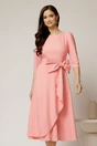 Rochie DY Fashion roz somon cu funda ampla in talie, 1, dyfashion.ro