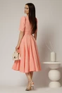 Rochie DY Fashion roz somon cu guler amplu si detaliu inima, 2, dyfashion.ro